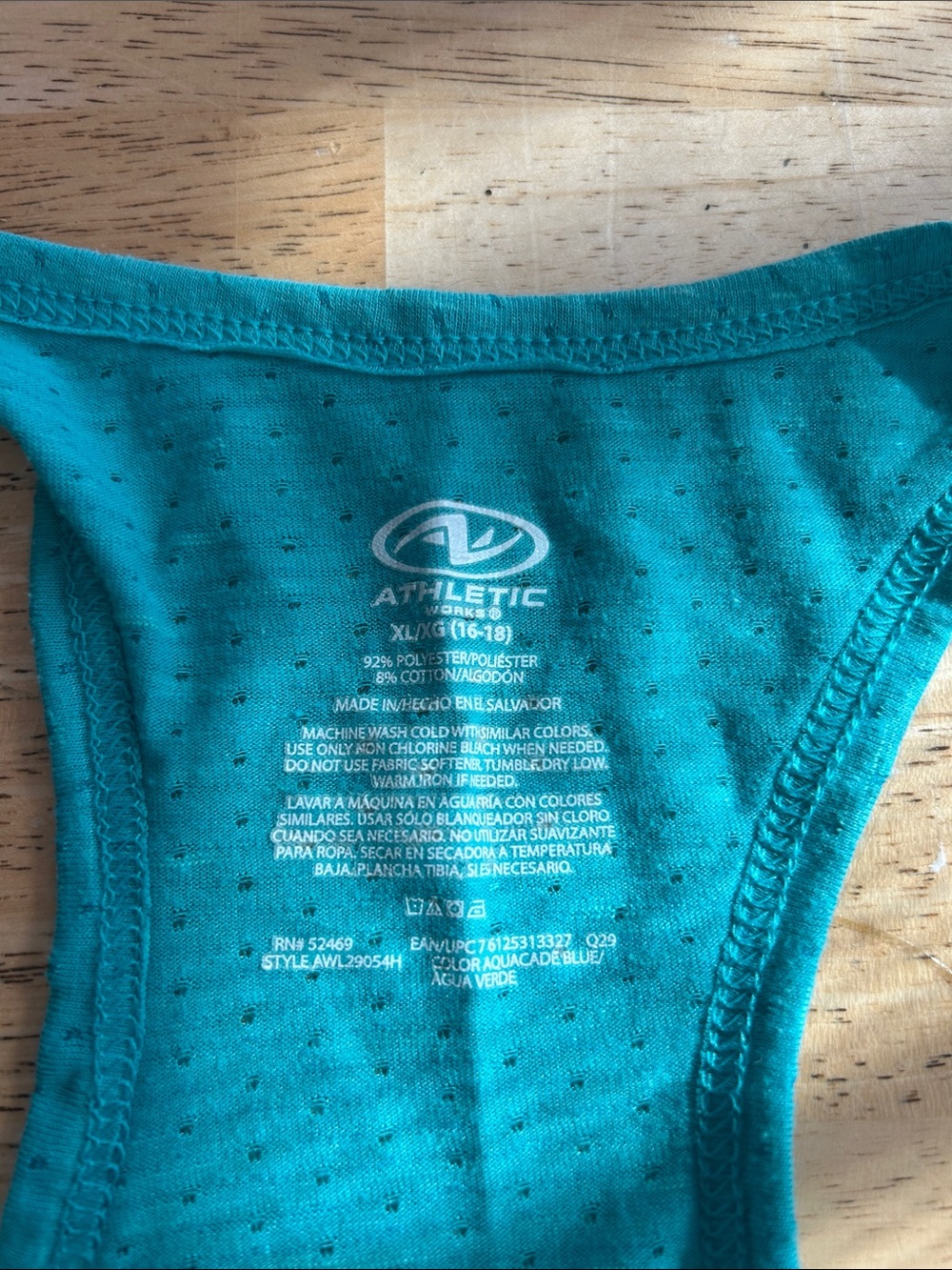Athletic Works Teal Racerback Tank - Picture 2 of 3